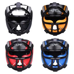 Kids/Adults New MMA Muay Thai Boxing Helmet W/Mask Taekwondo Martial Arts Sparring Headgear Training Equipment Head ProtectorF24525