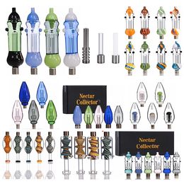 7 Styles Glass Smoking Bong Birdcage Nectar Collector Kit Hookahs With 510 Thread Titanium Nail Ceramic Quartz Tips Protable Dab Oil Rigs Water Bubbler Pipes Bongs