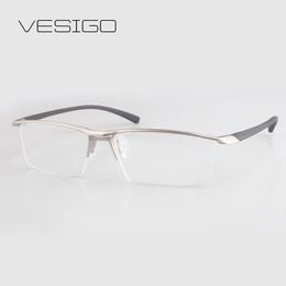 Wholesale- 2016 Fashion Titanium rimless eyeglasses frame Brand Men Glasses suit reading glasses P9112 323q
