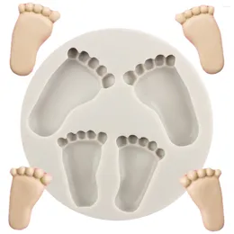 Baking Moulds Baby Foot Silicone Moulds DIY Party Cupcake Topper Fondant Cake Decorating Tools Soap Resin Mould Candy Chocolate Gumpaste Mould