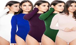 T shirt bodysuit jumpsuit women tops long sleeves crew neck bottom shirt spring autumn winter tops pink wine blue plus size XL6863010