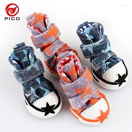 Dog Apparel Pet Shoes Cute Stars Puppy Boot Outdoor Casual Canvas Sneakers Teddy Small Dogs ZL248