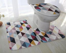 3 Piece Set Toilet Set Non Slip Bathroom Mat Suede Antislip Toilet Cover Bath Sets Decor Safety Tape Mat Bathroom Set Carpet Y23327680