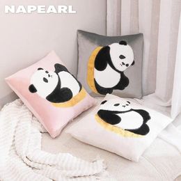 Pillow NAPEARL Animal Velvet Pattern Cartoon Panda Cute Lovely Cover For Kids Bedroom Children Room Sofa