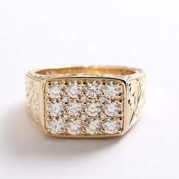 Fine Jewellery Rings Moissanite VVS 14K Gold Ring Men For Wedding