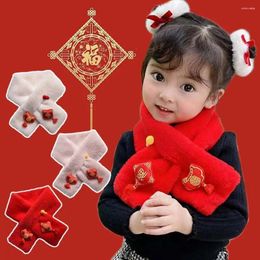 Scarves Winter Plush Children's Scarf Chinese Style Year Neck Warmers Cute Faux Fur Cover Kids