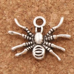 Crawling 3D Spider insect Charm Beads 200pcs lot 19 3x15mm Antique Silver Pendants Fashion Jewellery DIY Fit Bracelets Necklace Earrings 2820