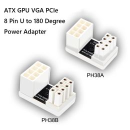 ATX GPU VGA PCIe 8 Pin 6Pin Male Power Adapter Elbow Head for Desktop Graphics Video Card GPU Reverse Type Connector Accessories