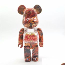 Movie Games -Selling 400% 28Cm Bearb The Abs Maple Leaf Fashion Bear Chiaki Figures Toy For Collectors Art Work Model Decoration Toys Otuwn