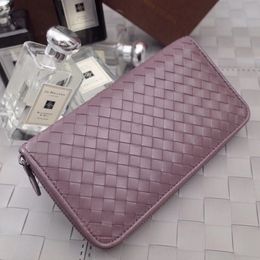 Wholesale top quality Wallets Italy lambskin Genuine Leather Zipper Around long Wallet for women men purse Card holder gift box fashion 292E