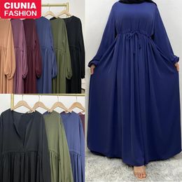 Ethnic Clothing Ramadan Abayas For Women Front Zipper Muslim Hijab Dress Kimono Turkey Kaftan Islamic Dresses Hidden Belt Dubai Modesty Robe