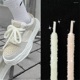 Shoe Parts Thick Cotton Round Shoelace Cute Hairy Soft Pink High-top Canvas White Shoes Laces Accessories