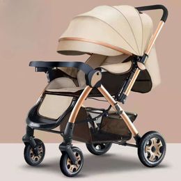0-3 Year Old Baby High Landscape Two-way Multifunctional Stroller Newborn Carriage One-button Folding F4525