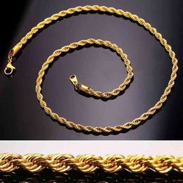 Halskette Twist Chain Titanium Stahl Herren trendy einfache Edelstahl-Stähle Hip-Hop Halsketten Schmuckketten Geschenk Schale 292h