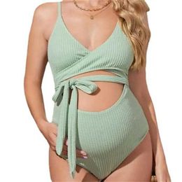 Maternity Swimwears Green Pregnant Women One Piece Tankini Swimsuit Summer Beach Suit Womens Solid d240528