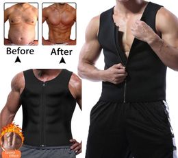 Men Waist Trainer Vest Neoprene Sauna Suit Corset Body Shaper Zipper Tank Top Workout Shirt9049627