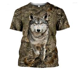 Men039s T Shirts 2022 Men39s And Women39s Tshirt Camouflage Hunting Animals Deer Wolf Duck 3D Fashion Street Clothing Sh1873128
