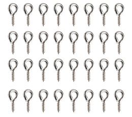50pcs Mini Eye Pins Stainless Steel Eyelets Screw Clasps Hooks Threaded Bails for Jewellery Making DIY Crafts