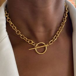 Fashion Necklace Designer Jewelry Sailormoon 2024 New Gold Color Chunky Chain for Women Simple Toggle Clasp Stainless Steel Choker Necklaces Gifts