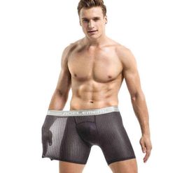 AOELEMENT 3pcs Men039s Mesh Breathable Underwear Boxer Sports Anti Friction Ice Silk Long Panties Boxershorts Men H12146344294