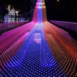 LED 1 5M 1 5M 100 LEDs Web Net Fairy Christmas home garden Light curtain Net lights net lamps 273K