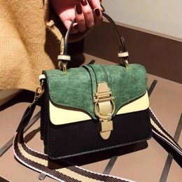 Designer- Contrast color Crossbody Bags Vintage Fashion Female Tote bag Matte PU Leather Women's Handbag Lock Shoulder Messenger B 310y
