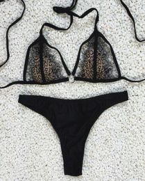 Sexy Halter Black Lace Bikini Push Up micro bikinis women thong Swimsuit cropped Swimwear Brazilian Biquini Bathing Suits hight qu5376794