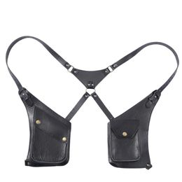 Belts Men Body Chest Belt Bag Anti-Theft Underarm Shoulder Tank Punk Adjustable Strap Holster Outdoor Pocket Costume 2452