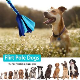 Dog Toy Flirt Pole Extendable Interactive Funny Chasing Tail Teaser and Exerciser for Pets Dogs Outdoor Playing Toys New