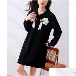 Basic Casual Dresses Q-W Ns Ladies Japanese Streetwearrsvppap Officials Store Fashion Simple Large Size Womens Clothing Korean Spring Dhryl