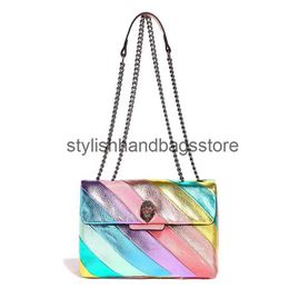 Cross Body Kurt Geiger Luxury Designer Shoulder Bag 2024 New Womens Bag Colorful Spliced Chain Crossbody handbag Rainbow Eagle Head Bag H240527