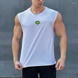 Men's Tank Tops Broccoli Summer Gym Top Mens Mesh Fitness Clothing Quick Dry Loose Bodybuilding Sleeveless Shirts Fashion Basketball Vest