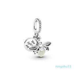 Fireflies Suspension S925 Silver Claw Printing Owl Charm Is Suitable for Bracelet DIY Fashion Jewelry