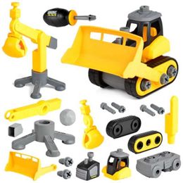 Diecast Model Cars DIY bulldozers toy excavators engineering vehicles prefabricated toy vehicles Inertia prefabricated excavators childrens gifts highqu