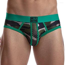 Underpants JOCKMAIL Sports Shorts Mesh Men Underwear Sexy Low Waist Boxer Briefs Sissy Gay Jockstraps U Convex Pouch Male Tongs