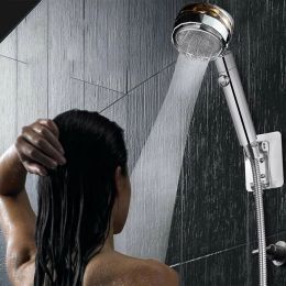 High Pressure Shower Head 5 Modes Adjustable Showerheads with Hose Water Saving One-Key Stop Spray Nozzle Bathroom Accessories