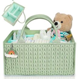 New Fashional Newborn Baby Basket Nursery Storage Tote Bag Portable Changing Table Car caddy Organiser Green Colour Diaper Caddy Organiser