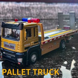 Diecast Model Cars 132 alloy traffic road rescue vehicle model die cast metal engineering trailer truck wreckage vehicle model sound and light childrens toy gi