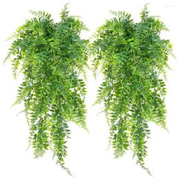 Decorative Flowers Persian Fern Leaves Hanging Artificial Plant Plastic Leaf Grass Wedding Party Wall Balcony Home Decor
