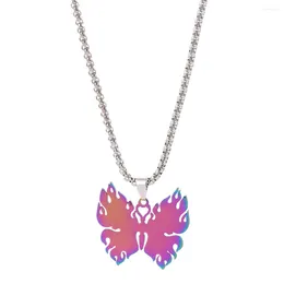 Chains Fashion Butterfly Pendant Necklaces For Women Sweet Simple Multicolor Insect Clavicle Chain Necklace Party Jewellery Accessories
