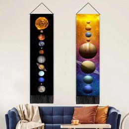Tapestries Hanging Painting Colorful Planet Series Printed Home Background Decoration Tassel Living Room Mural