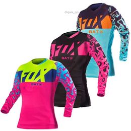 Cycling Shirts Tops BAT FOX Women Jersey Motocross Jersey Downhill Jeresy Mountain Bike Shirt Quick Dry Off-Road MTB Jersey Maillot Ciclismo Mujer