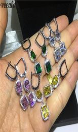 Vecalon Fashion Lady Dangle earring 5A Zircon Cz 925 Sterling silver Party wedding Drop Earrings for women Bridal Jewelry13094339979050