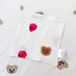Cotton Baby Saliva Towel Newborn Infant Soft Face Towels Child Handkerchiefs Kids Hand Washcloth Toddler Bib Burp Cloth Bear