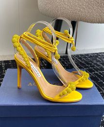 Summer Designer Women Disco Dancer Sandals Shoes Wrap-around Ankle Straps Stiletto Heels Party Wedding Dress Lady Elegant Walking EU35-43