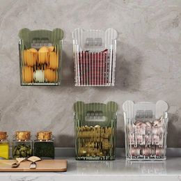 Storage Bottles Transparent Ginger Box Self Adhesive Wall Mounted Hanging Basket No Punching Flavouring Spices Container