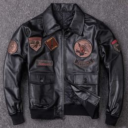 누출 수령, 특수 가격 파일럿 G1 양 피부 가죽 자켓,면 재킷을 가진 남성을위한 오토바이 정장