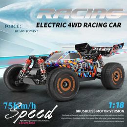 Electric/RC Car Electric/RC Car WLtoys 184016 75KM/H 2.4G RC brushless 4WD electric high-speed off-road remote control drift toy WX5.26