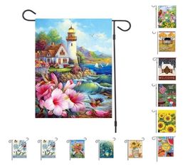 Butterfly spring flag linen Garden Flag double sided printing home Outdoor Thanksgiving Banner Flags Party Supplies 11style T2I5199789765