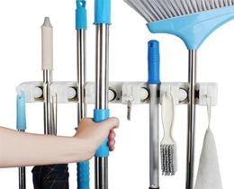 broom and mop holder wall mounted Storage cleaning Tools Commercial Rack closet organizer tool hanger for Garden 2202162026884